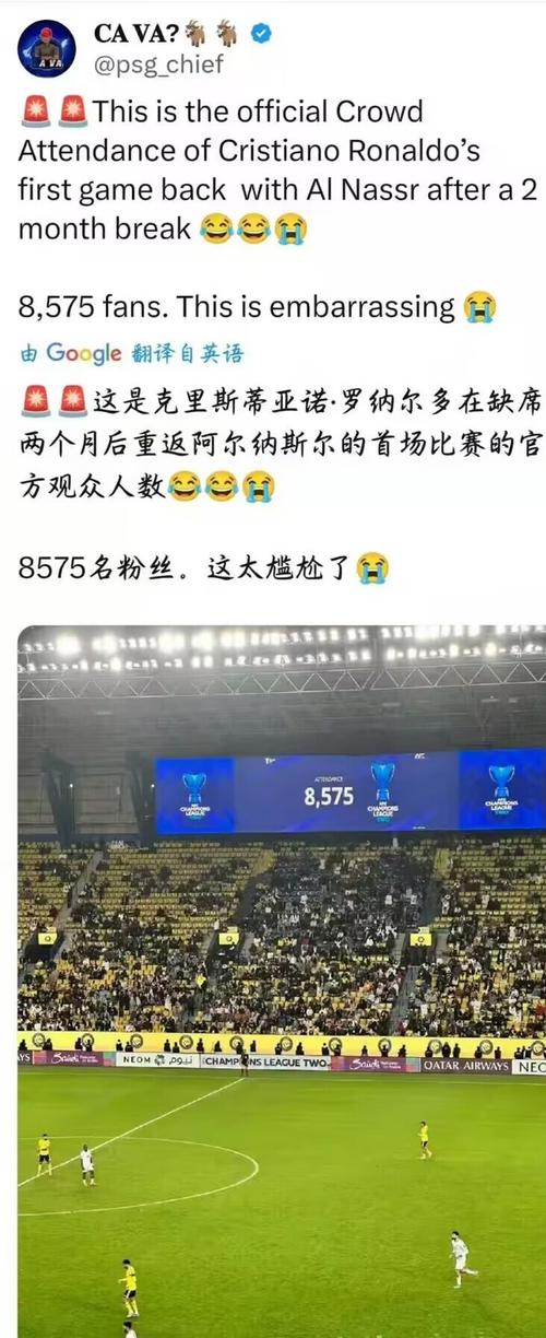 C罗也挽救不了亚冠二级联赛的人气，仅8000多人观看